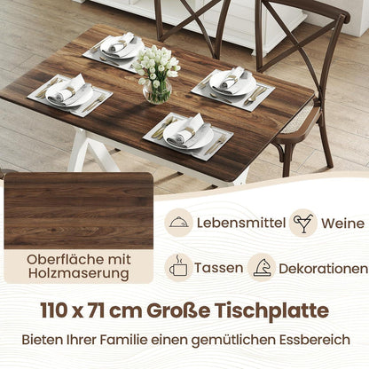 Rechteckiger Esstisch Holz mit X-Beinen – Modern & Stabil