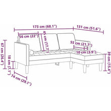 Ecksofa dunkelgrau, L-förmig – Modernes Sofa Set 173x131x67cm