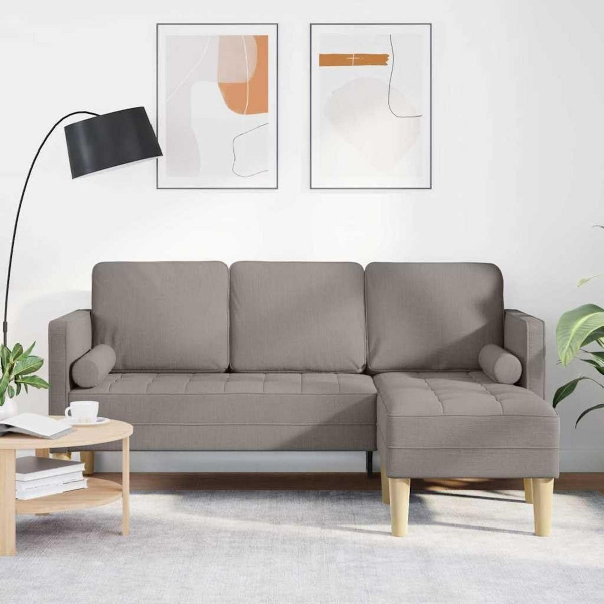 Ecksofa L-Form Taupe – Modernes Sofa Set 173x131x67cm