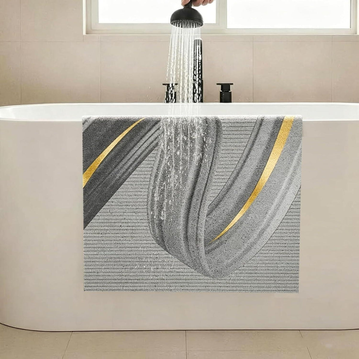 Rutschfester Duschteppich Luffa 120x150 cm mit Ablaufloch