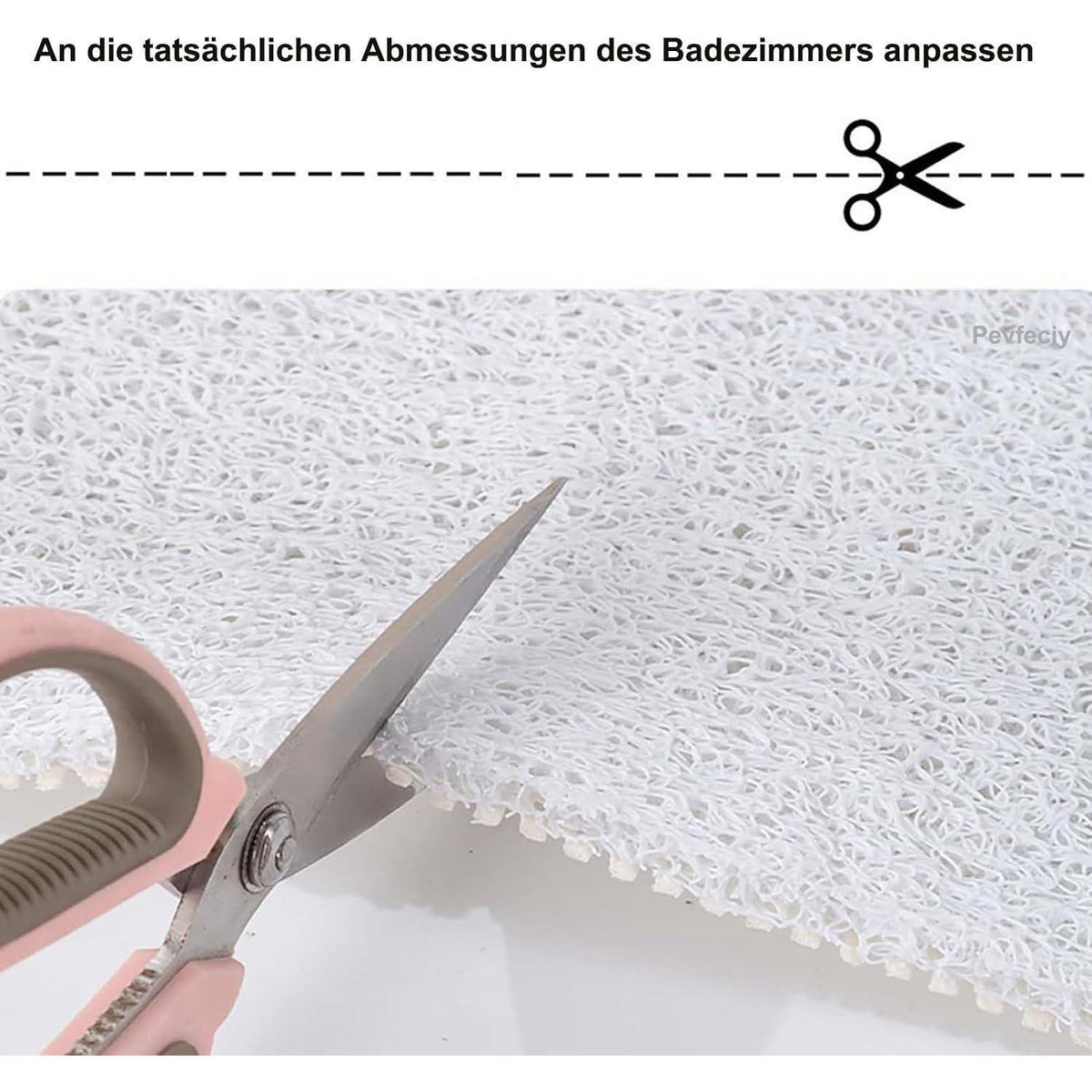 Rutschfester Duschteppich Luffa 70x150 cm mit Ablauflochern