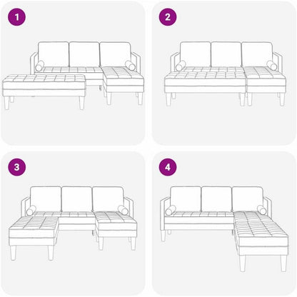 L-förmiges Ecksofa Dunkelgelb – Modernes Sofa Set