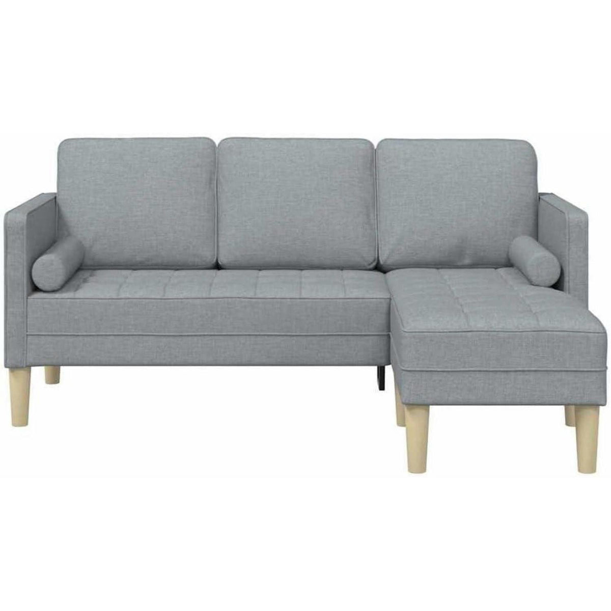 Hellgraues Ecksofa Stoffsofa 173x131x67 cm Modernes Wohnzimmer Sofa