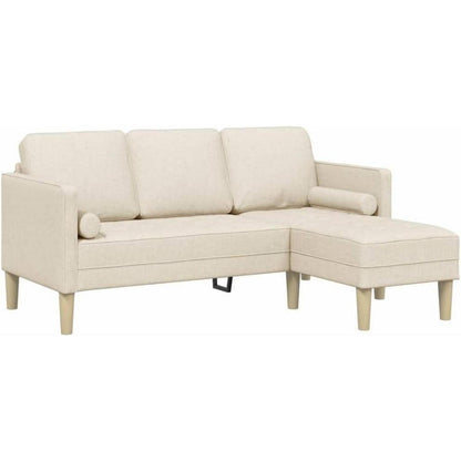L-förmiges Ecksofa Leinen Stoff 173x131x67 cm Modernes Wohnzimmer Sofa