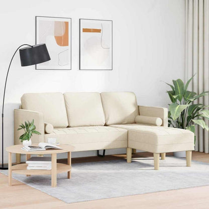 L-förmiges Ecksofa Leinen Stoff 173x131x67 cm Modernes Wohnzimmer Sofa
