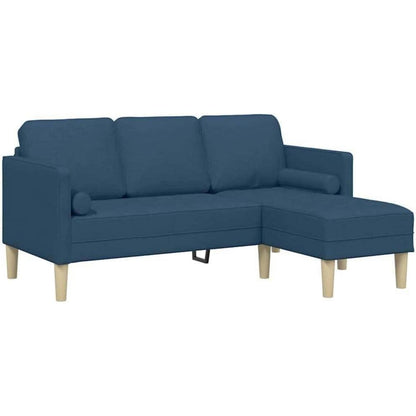 Blaues L-förmiges Ecksofa Stoff 173x131x67 cm – Modernes Wohnzimmer Sofa