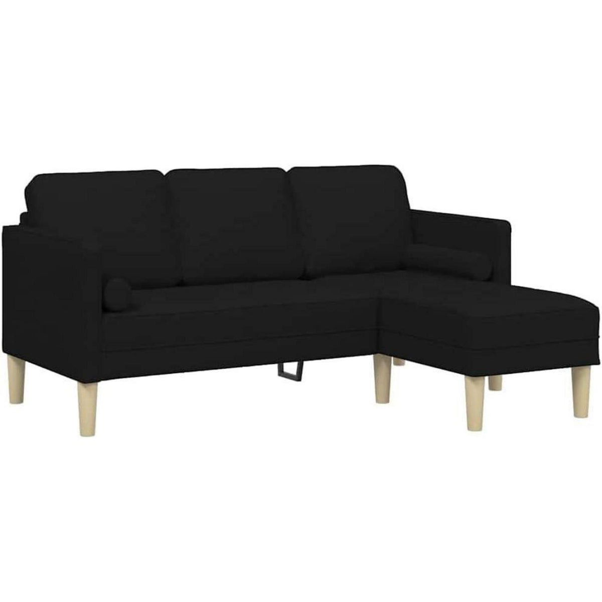 Ecksofa Schwarz Stoff 173x131x67cm – Modernes Wohnzimmer Sofa