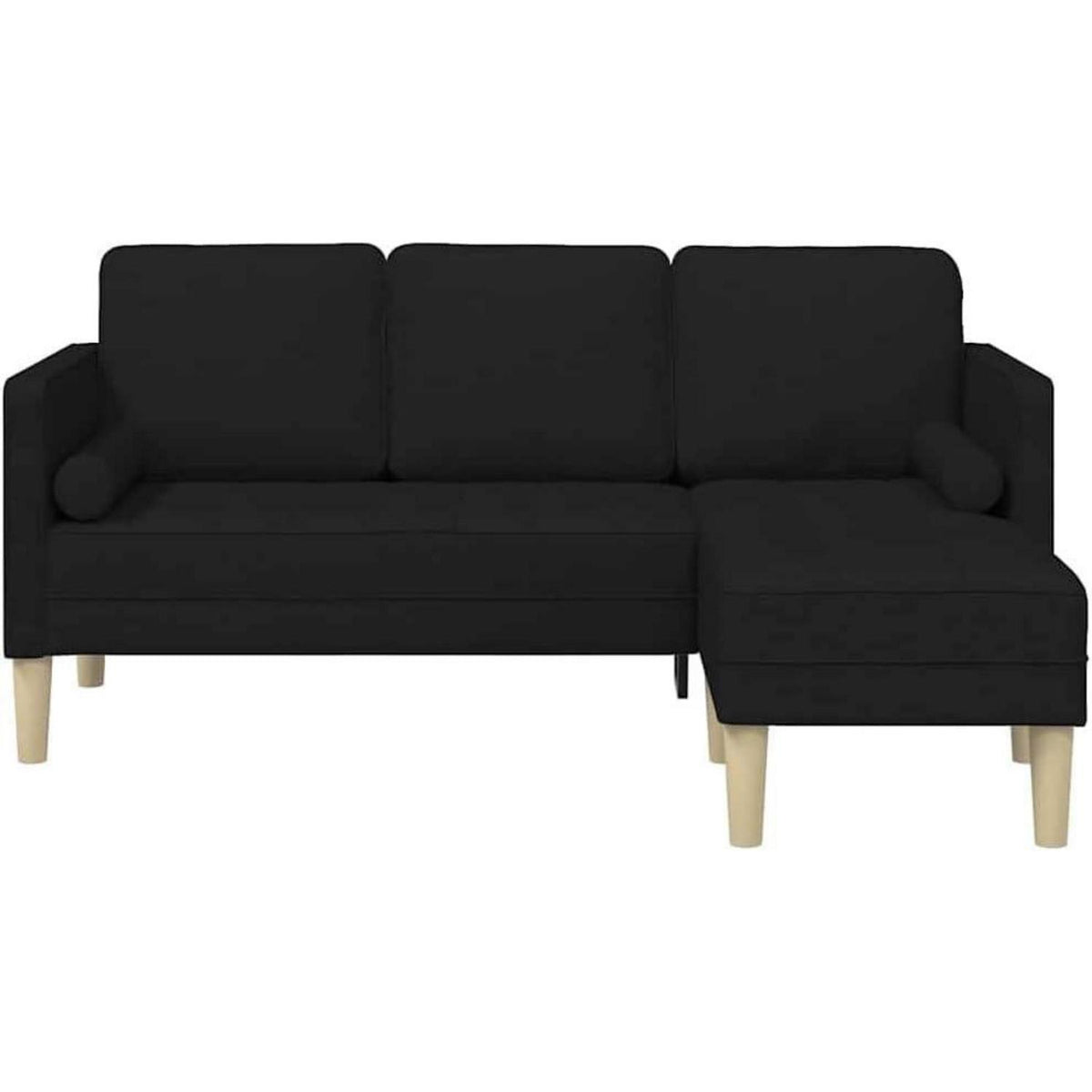 Ecksofa Schwarz Stoff 173x131x67cm – Modernes Wohnzimmer Sofa