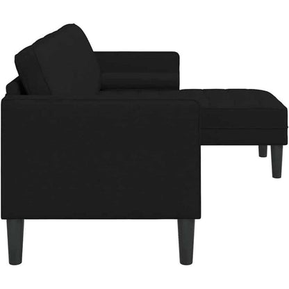 Ecksofa Schwarz Stoff 173x131x67cm – Modernes Wohnzimmer Sofa