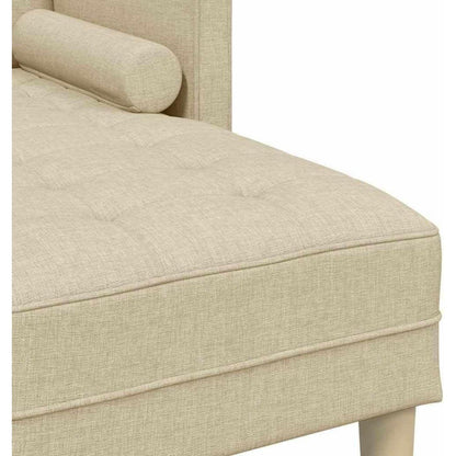 Cremefarbenes L-Form Ecksofa Stoff 173x131x67 cm