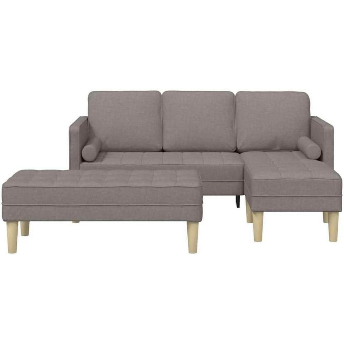 L-förmiges Ecksofa Taupe – Stoffsofa 173x131x67cm
