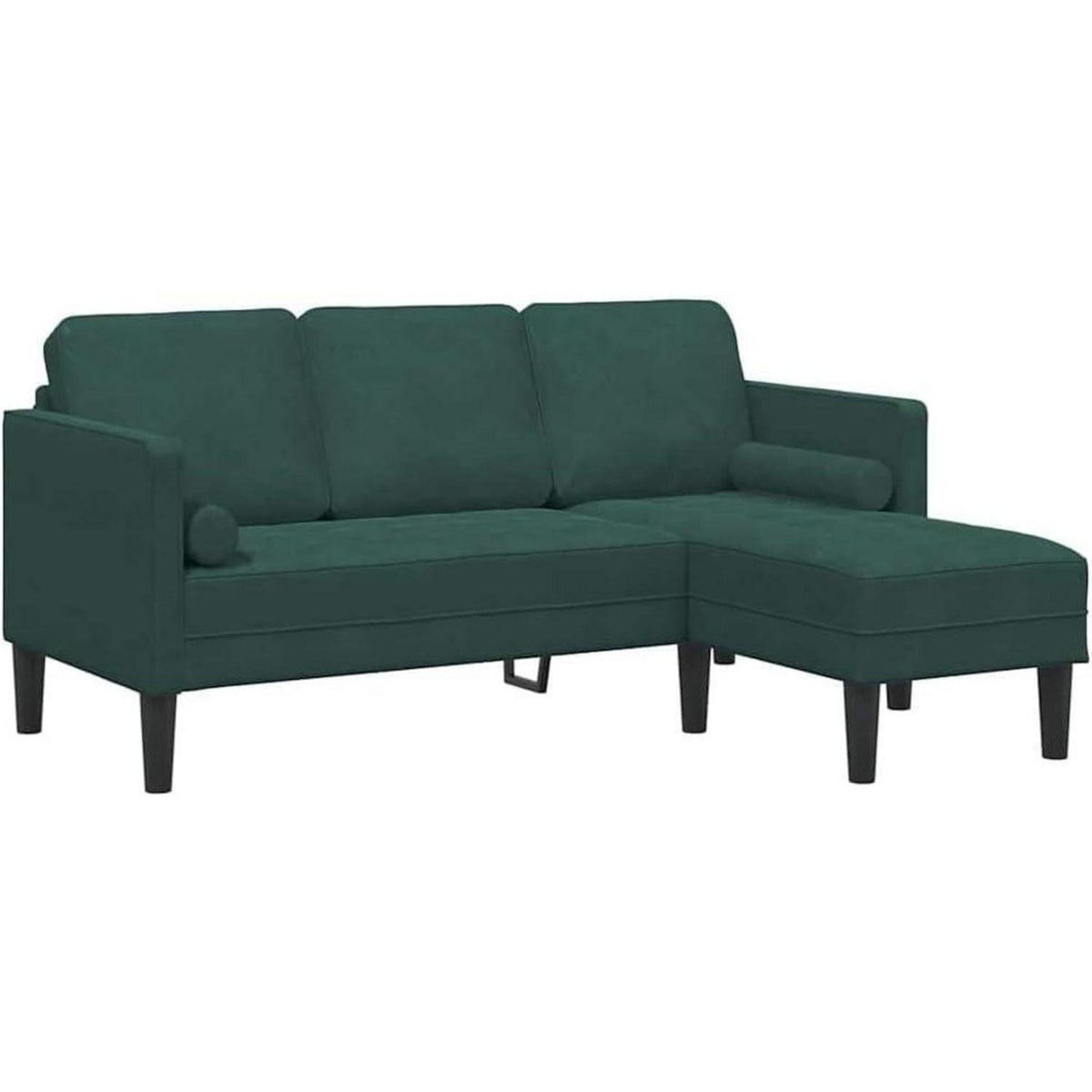 Dunkelgrünes Ecksofa Samt 173x131x67cm – Modernes Sofa Set