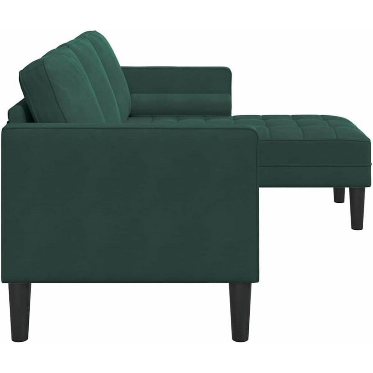Dunkelgrünes Ecksofa Samt 173x131x67cm – Modernes Sofa Set