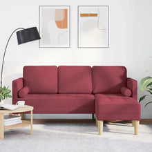 Weinrotes Ecksofa Stoff 173x131x67cm – Modernes Wohnzimmer Sofa