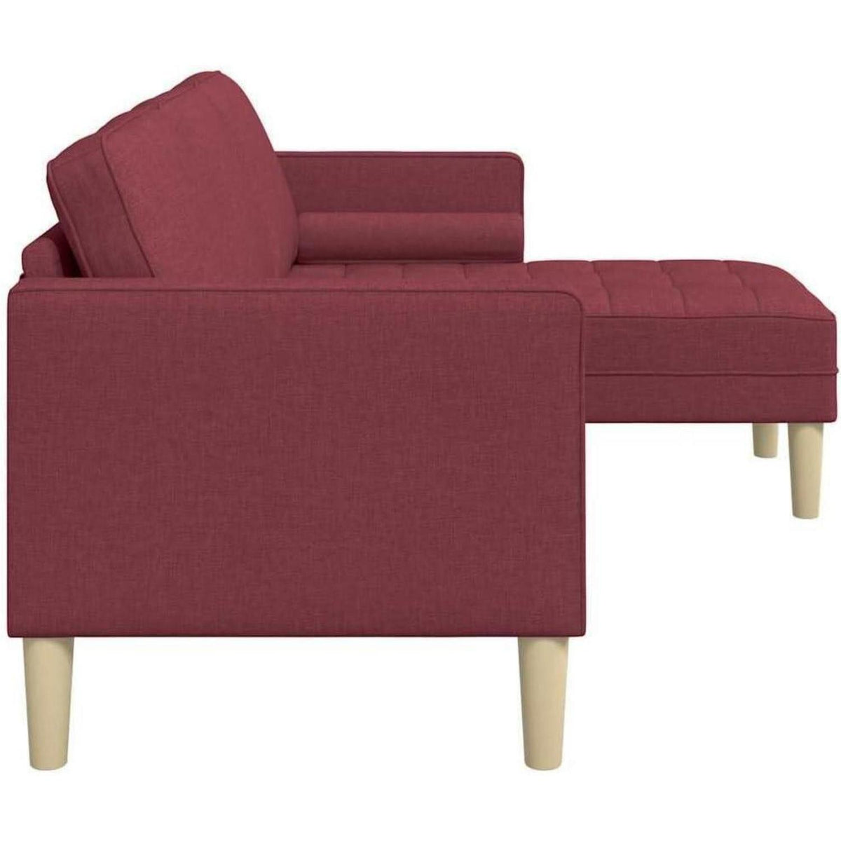 Weinrotes Ecksofa Stoff 173x131x67cm – Modernes Wohnzimmer Sofa