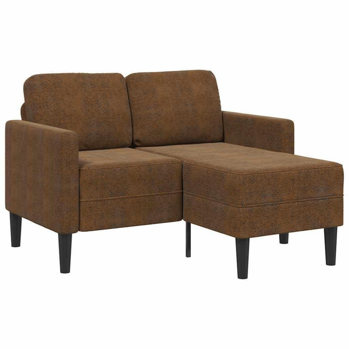 L-förmiges Ecksofa mit Chaiselongue, Braun, 125 cm