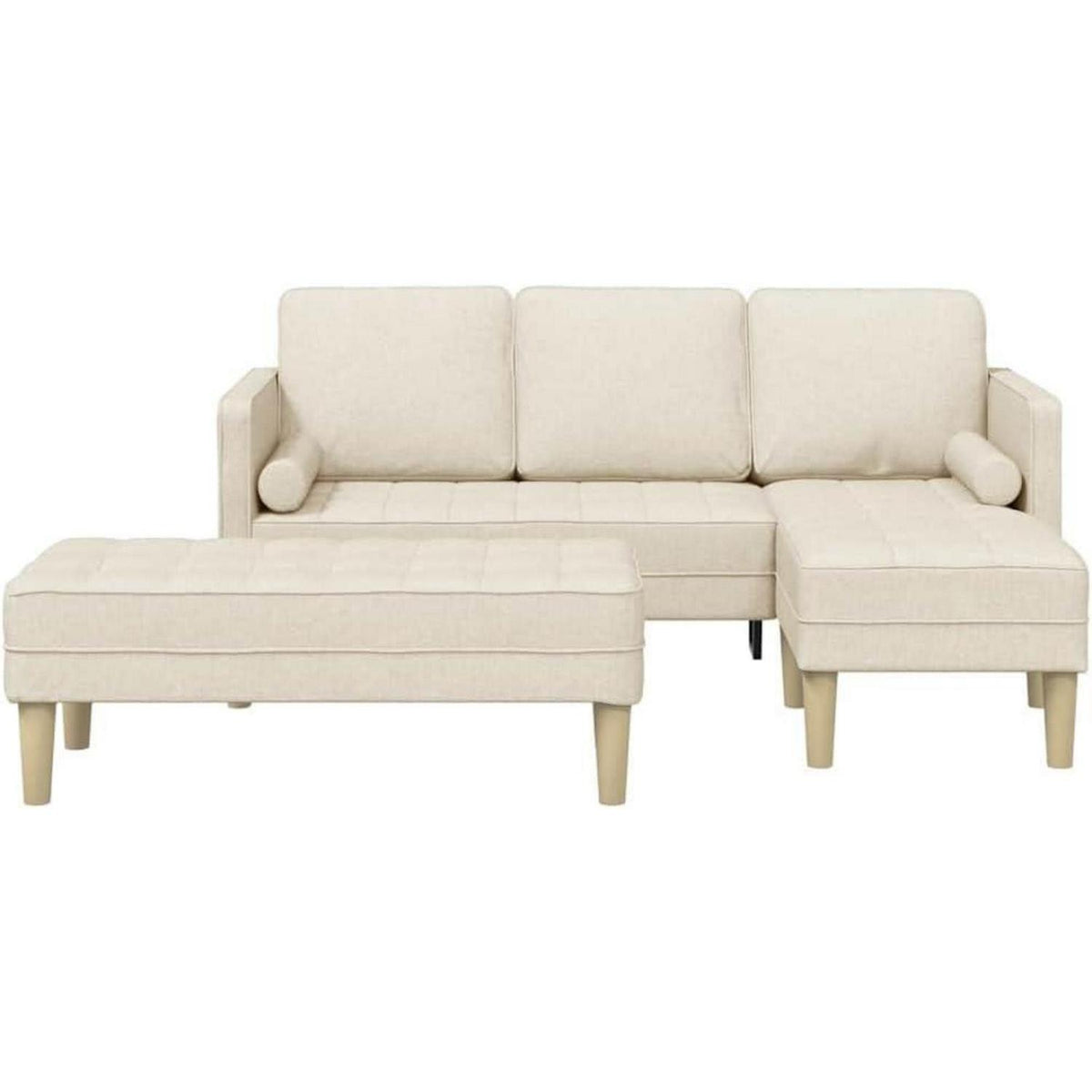 L-förmiges Ecksofa Leinen Stoffsofa 173x131x67 cm