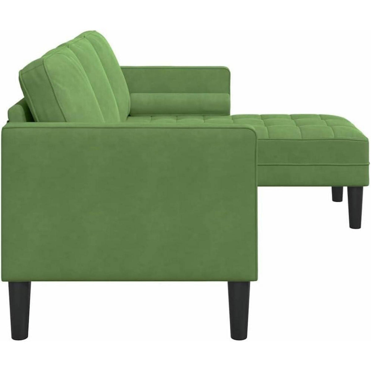 Ecksofa L-Form Hellgrün Samt 173x131x67 cm Wasserdicht