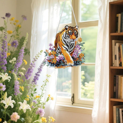 5D Diamantmalerei Fensterbild Tiger Grün Suncatcher Bausatz