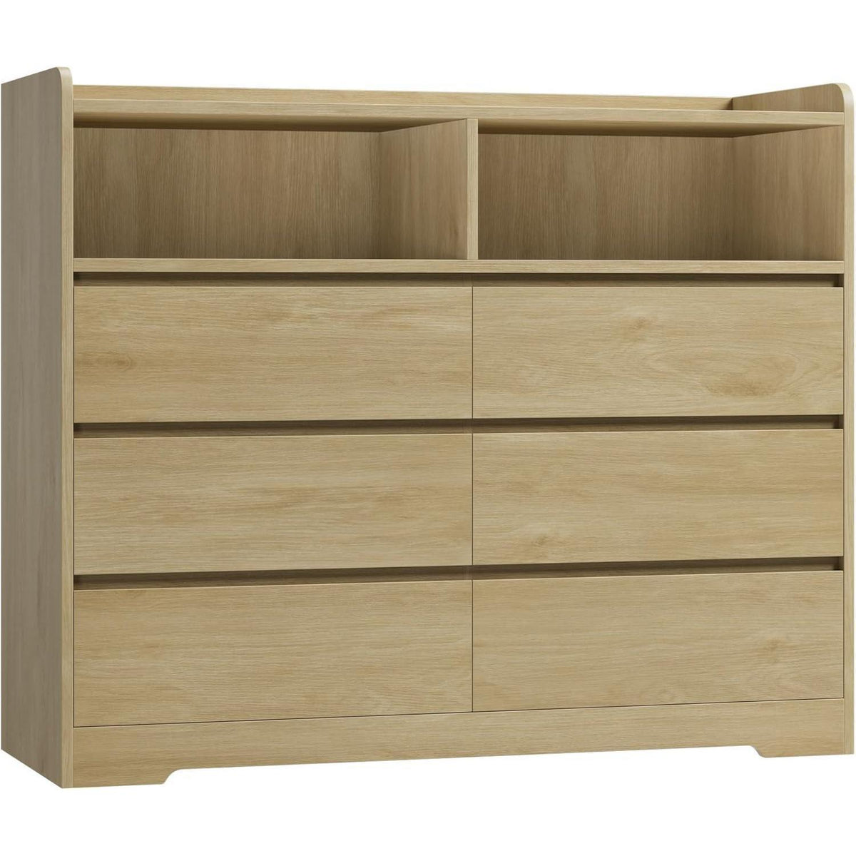 Kommode 6 Schubladen Eiche 120cm - Sideboard für Schlafzimmer