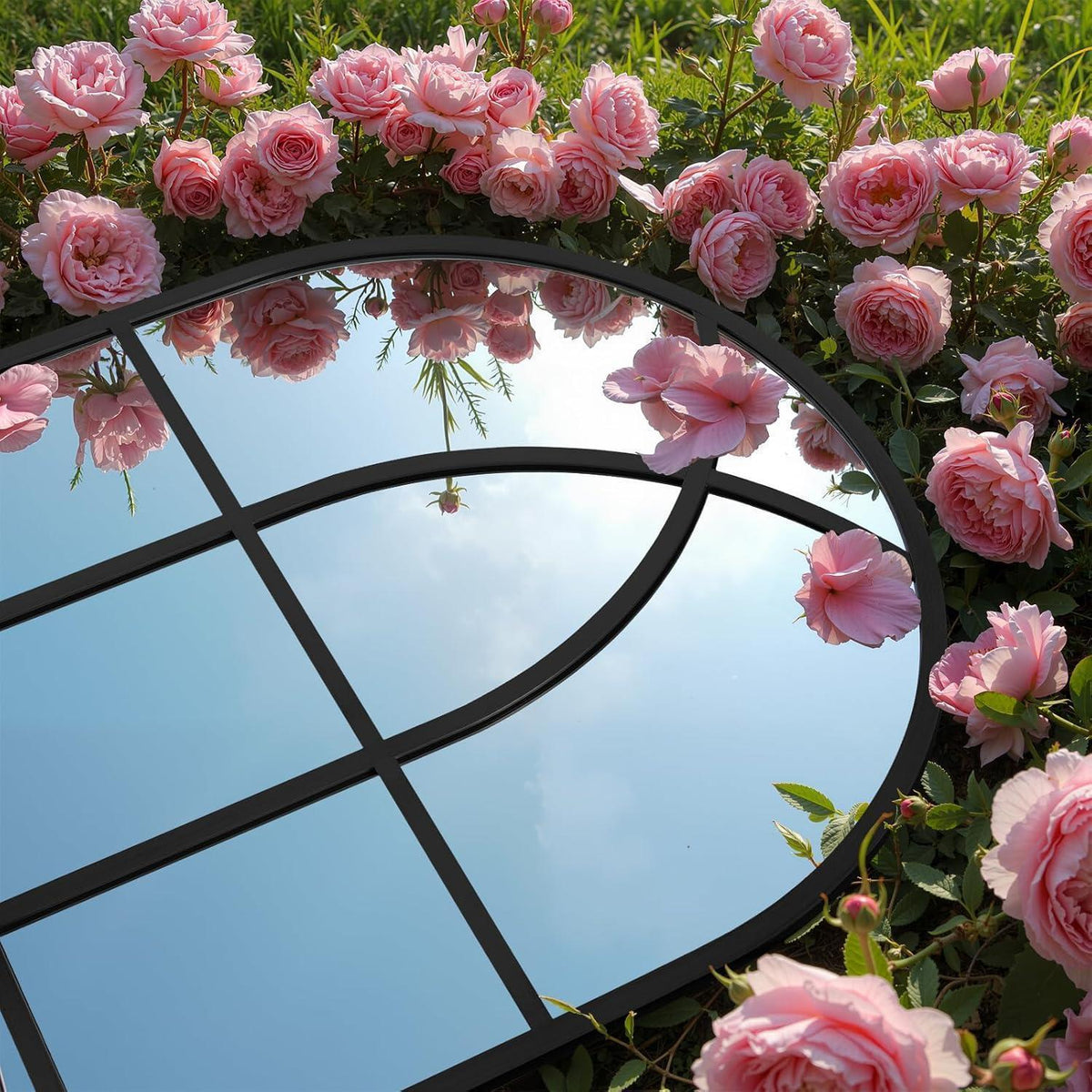Gotischer Bogenspiegel 75x120cm – Wandspiegel für Garten & Wohnzimmer