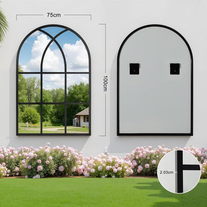 Gotischer Bogenspiegel 75x100cm - Wandspiegel für Garten & Wohnzimmer