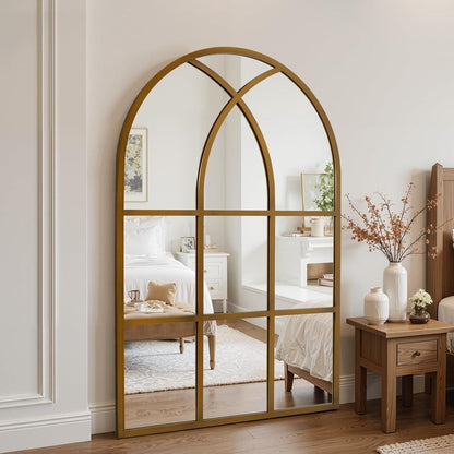 Gotischer Bogenspiegel 75x100cm – Wandspiegel für Garten & Wohnzimmer