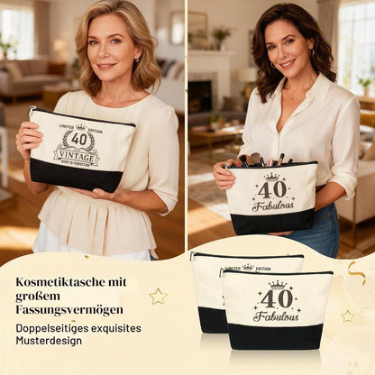 40. Geburtstagsgeschenk für Frauen – Canvas Tasche & Kosmetikset