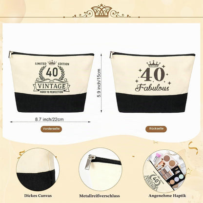 40. Geburtstagsgeschenk für Frauen – Canvas Tasche & Kosmetikset