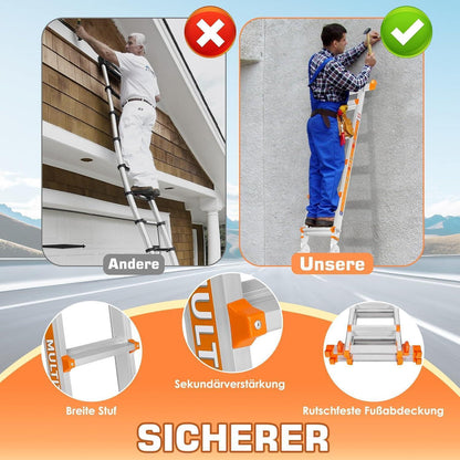 5-Stufen Mehrzweckleiter – Stehleiter & Ausziehleiter 5m
