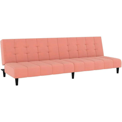 Klappbares Schlafsofa Rosa Samt – 2-Sitzer Couch mit Bettfunktion