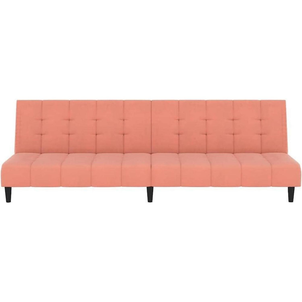 Klappbares Schlafsofa Rosa Samt – 2-Sitzer Couch mit Bettfunktion
