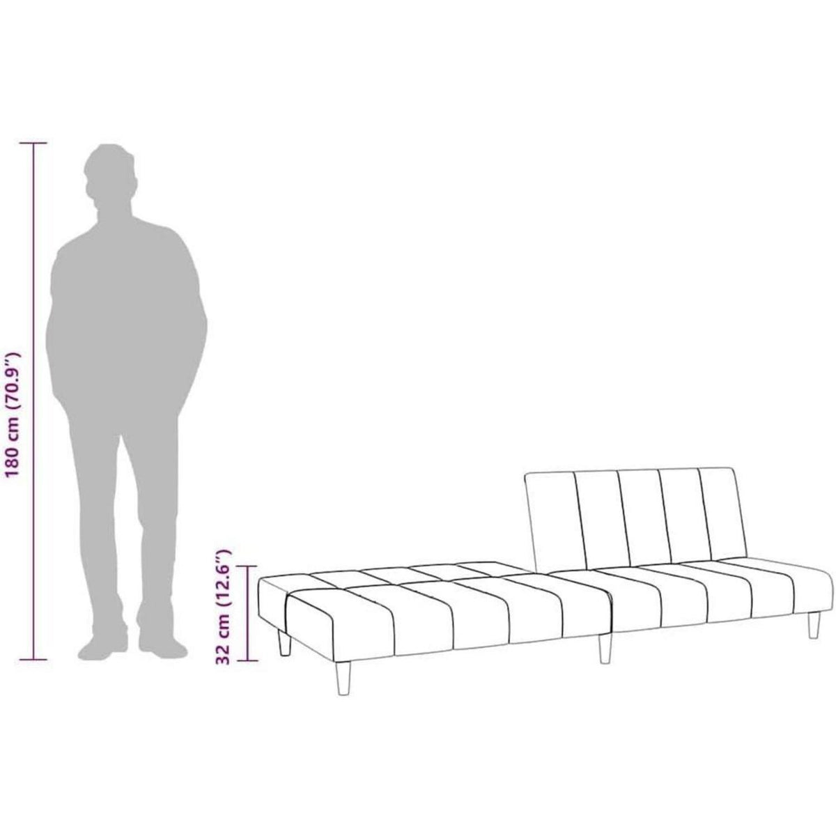 Klappbares Schlafsofa Rosa Samt – 2-Sitzer Couch mit Bettfunktion