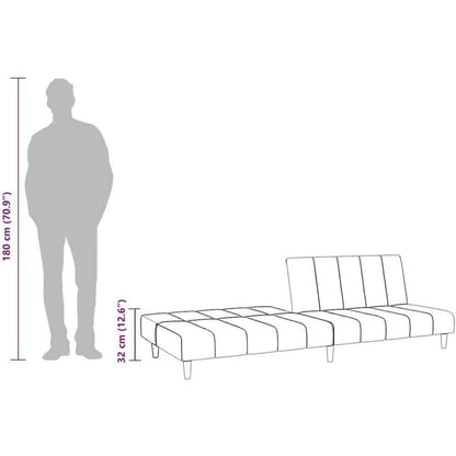 Klappbares Schlafsofa Rosa Samt – 2-Sitzer Couch mit Bettfunktion