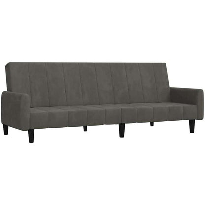 Schlafsessel Dunkelgrau Samt – 2-Sitzer Klappsofa mit Bettfunktion