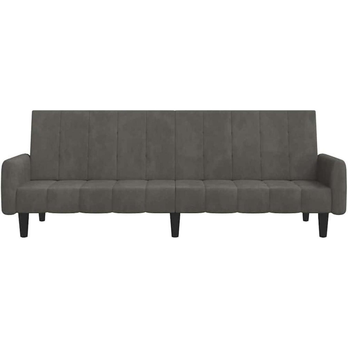 Schlafsessel Dunkelgrau Samt – 2-Sitzer Klappsofa mit Bettfunktion