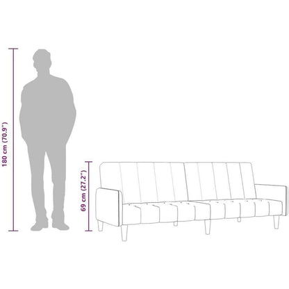 Schlafsessel Dunkelgrau Samt – 2-Sitzer Klappsofa mit Bettfunktion