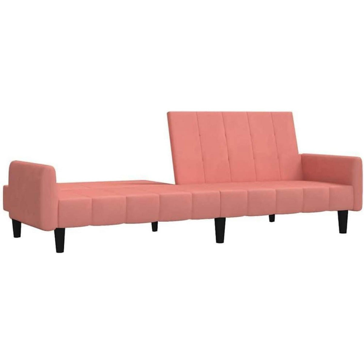 Klappbares Schlafsofa Rosa Samt – 2-Sitzer Bettsofa für Wohnzimmer