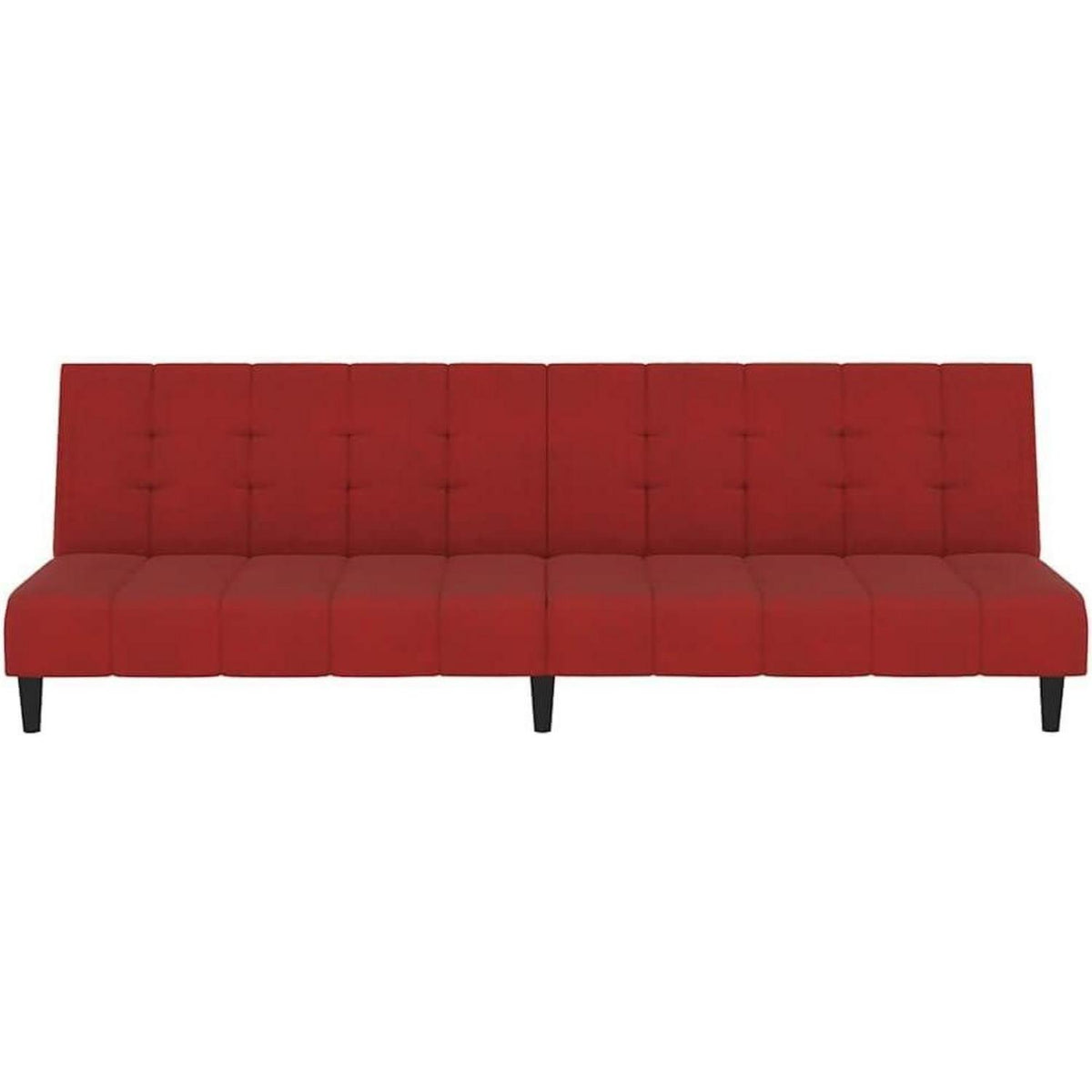 Trennbares Schlafsofa Weinrot – Samt 2-Sitzer für Wohnzimmer