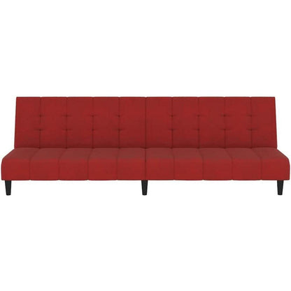Trennbares Schlafsofa Weinrot – Samt 2-Sitzer für Wohnzimmer
