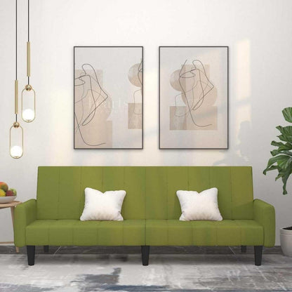 Klappbares Schlafsofa 2-Sitzer, Hellgrün Samt, Bettsofa für Wohnzimmer