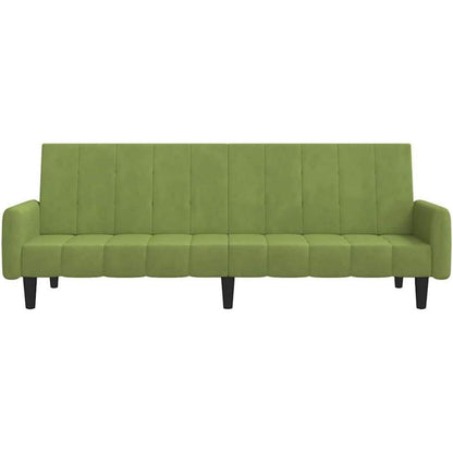 Klappbares Schlafsofa 2-Sitzer, Hellgrün Samt, Bettsofa für Wohnzimmer