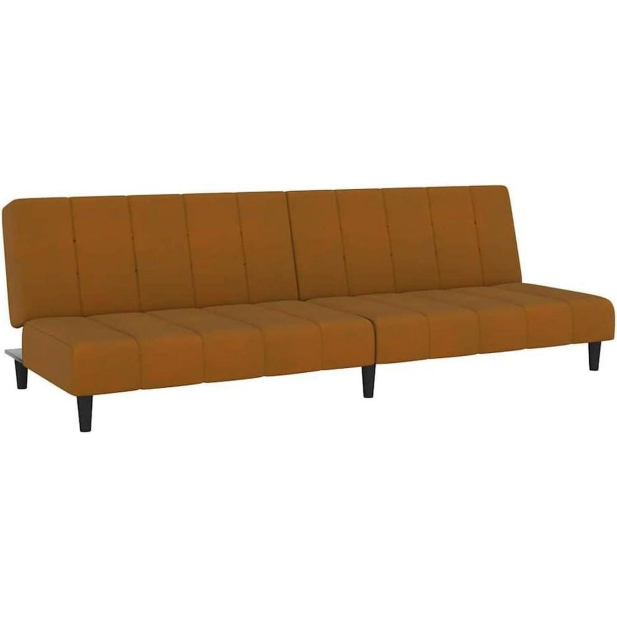 Trennbares Schlafsofa aus Samt – Braun, 2-Sitzer