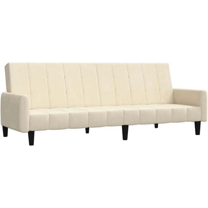 Schlafsessel Creme Samt – 2-Sitzer Klappsofa mit Bettfunktion