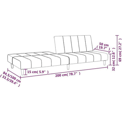 Schlafsessel Dunkelgrün Samt – 2-Sitzer Klappsofa mit Bettfunktion