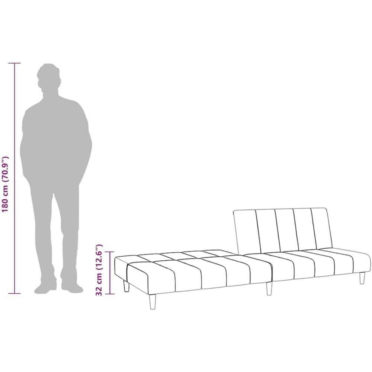 Klappbares Schlafsofa Blau Samt – 2-Sitzer für Wohnzimmer & Gästezimmer