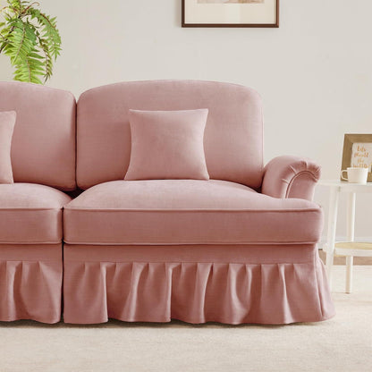 L-förmiges Ecksofa Mittelalter Stil, Rosa, 4-Sitzer mit Ottomane