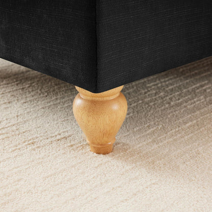 L-förmiges Ecksofa Mittelalter Stil, 4-Sitzer mit Ottomane & Rüschenschürze