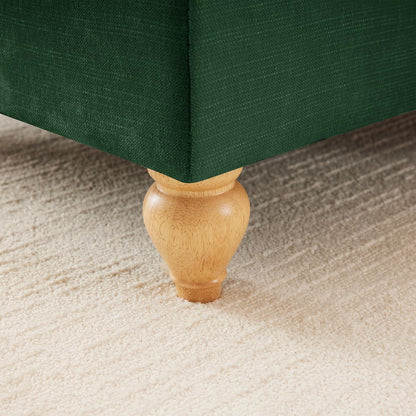 L-förmiges Ecksofa Mittelalter Stil, 4-Sitzer & Ottomane, Grün