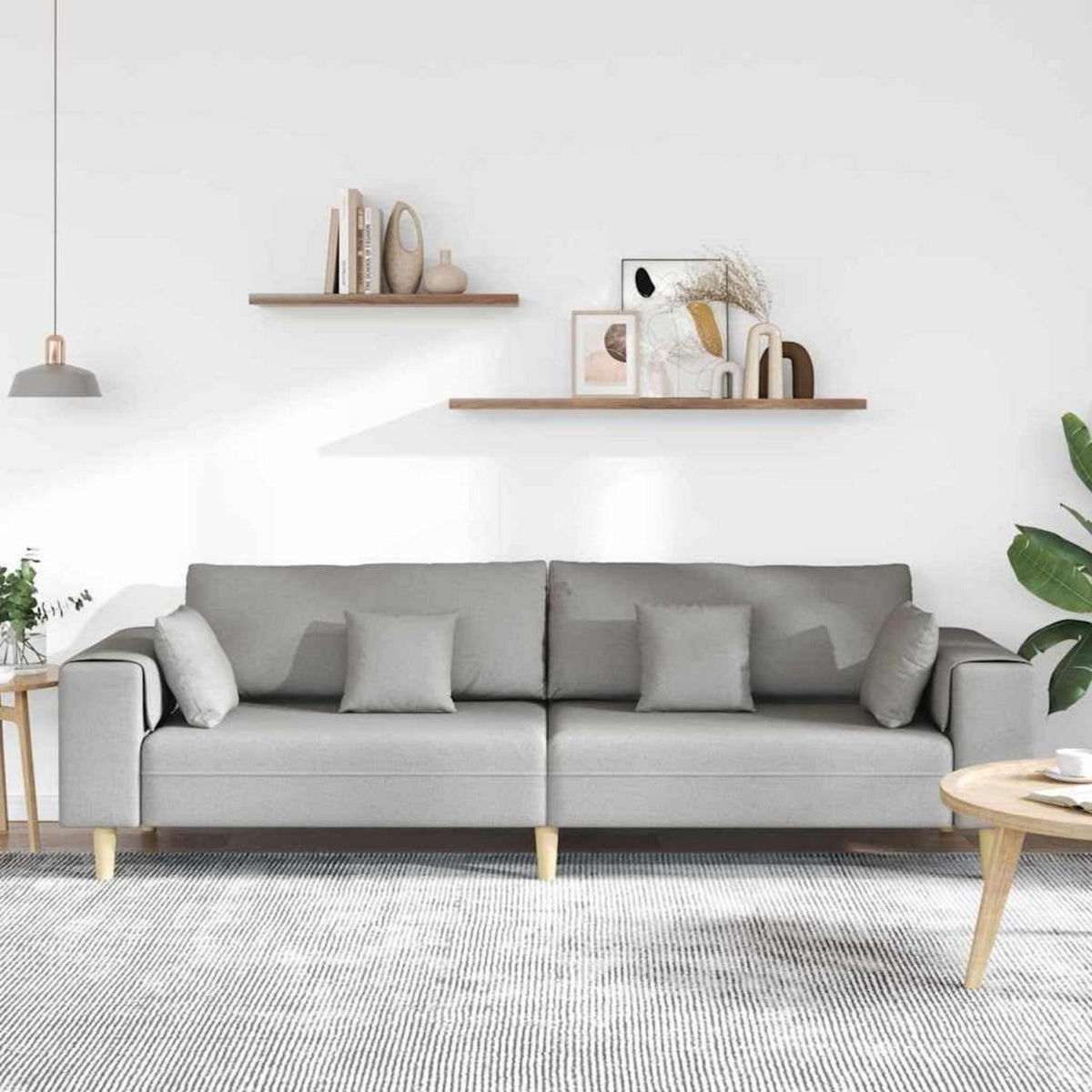 Ecksofa mit Schlaffunktion Wolkengrau – Stoffsofa für das Wohnzimmer